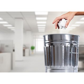Jinfa Metall M�lleimer mit Deckel und Tragegriffen - f�r gelben Sack,Pfandbeh�lter,Kamin Ascheeimer,Futtertonne,Pelletbeh�lter | Silber | 7L