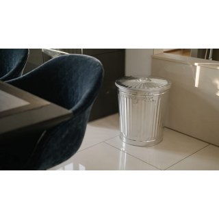 Jinfa Metal Trash Can with handles | 18 Liter | �  29 cm, Height 31,5 cm, | Size M | Zinc