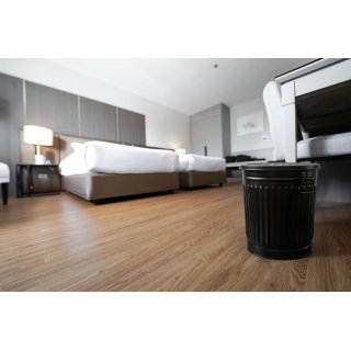 Jinfa Metall M�lleimer mit Deckel und Tragegriffen - f�r gelben Sack,Pfandbeh�lter,Kamin Ascheeimer,Futtertonne,Pelletbeh�lter | Schwarz | 18L