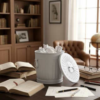 Jinfa� Poubelle Vintage/R�tro - Panier � Linge avec Couvercle et Poign�es de Transport - Bac � Ordures en M�tal - Blanc 7 Litres