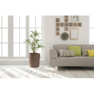 Jinfa | Cubo de basura de metal galvanizado con asas y tapa | Beige | Di�metro � 36 cm - Altura 36,5 cm | Capacidad: 35 litros