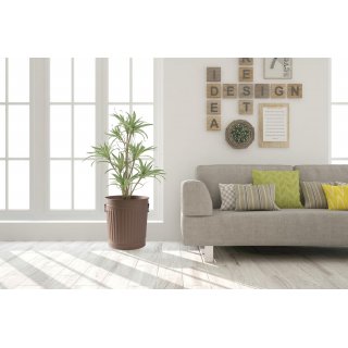Jinfa� | Bidone della spazzatura in metallo con manici e coperchio | Beige | � 36 cm, h 36,5 cm | Capienza 35 litri